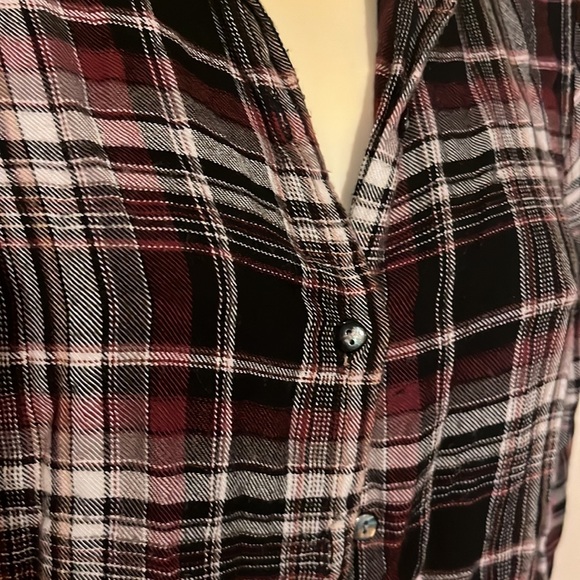 Max Studio flowy plaid top - Picture 3 of 4